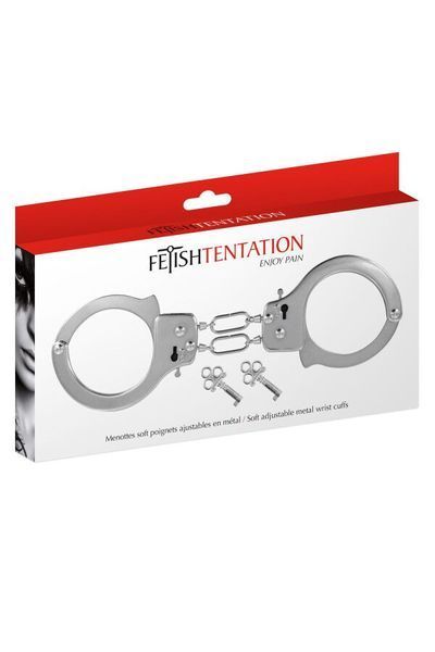 Строгі металеві наручники Fetish Tentation Soft adjustable metal wrist cuffs SX1093 фото