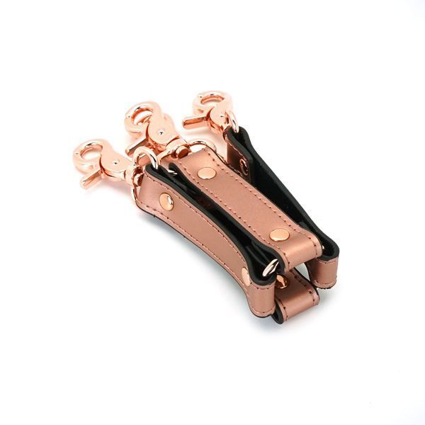 Хрестовина для фіксації Liebe Seele Rose Gold Memory Hog Tie, натуральна шкіра, рожеве золото SO9498 фото