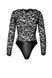 Боді Noir Handmade F296 Psyche, L, мереживо, довгий рукав, низ під латекс, з доступом SX0215 фото 7