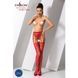 Сітчасті панчохи-стокінги Passion S016 One Size, Red, імітація ажурного пояса з гартерами PSS016R фото 2