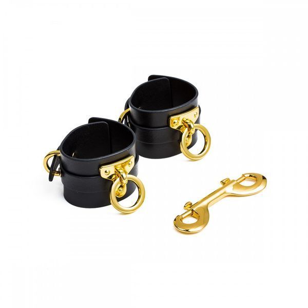 Кожаные поножи со вставками позолоты Ankle Cuffs UPKO size L U63227 фото