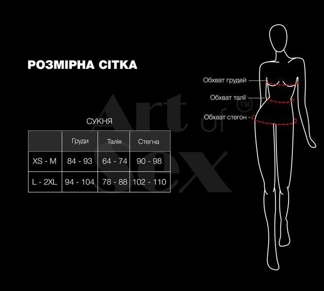 Сексуальное платье из сетки Art of Sex - Sharlotte черно-красное L-2XL SX2439 фото