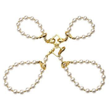 Перлинні наручники та поножі LOCKINK Pearl Handcuffs & Anklecuffs SX0909 фото
