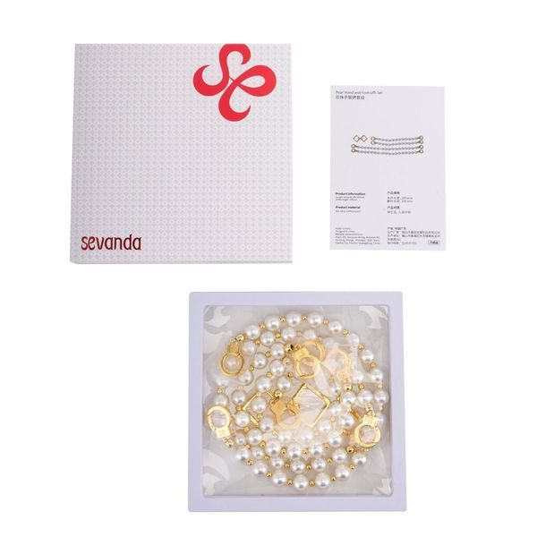 Перлинні наручники та поножі LOCKINK Pearl Handcuffs & Anklecuffs SX0909 фото