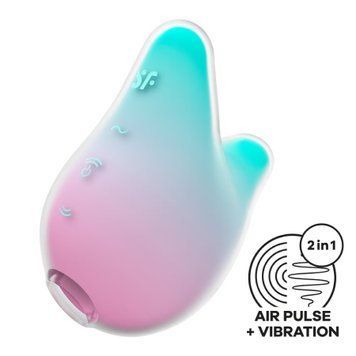 Вакуумний кліторальний стимулятор з вібрацією Satisfyer Mermaid Vibes Mint/Pink, 2 мотори SX1209 фото