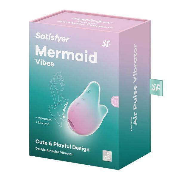 Вакуумний кліторальний стимулятор з вібрацією Satisfyer Mermaid Vibes Mint/Pink, 2 мотори SX1209 фото