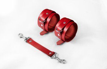 Наручники Feral Feelings - Hand Restraints Red, натуральна шкіра SO8256 фото
