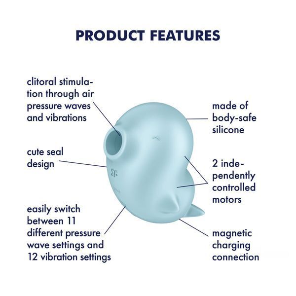 Вакуумний кліторальний стимулятор з вібрацією Satisfyer Sassy Seal, 2 незалежні мотори SX1210 фото