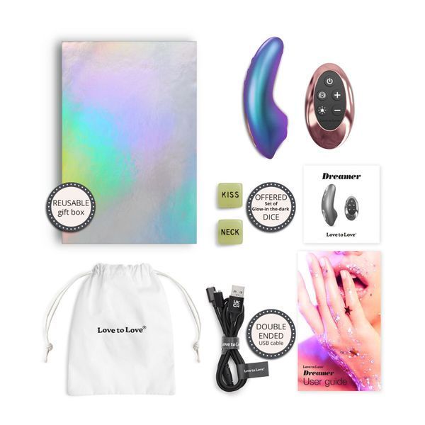 Вакуумний кліторальний стимулятор Love To Love DREAMER &ndash; IRIDESCENT TURQUOISE, пестощі язичком,пульт SX1106 фото