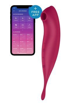 Смарт-вібратор для клітора з вакуумною стимуляцією Satisfyer Twirling Pro+ dark red SO6715 фото