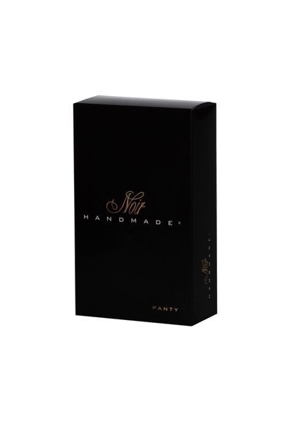 Трусики з мокрим ефектом Noir Handmade P008 Powerwetlook panty with gold clasp, S, на застібках SX0171 фото