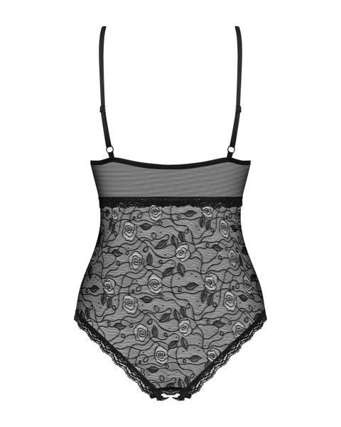 Мереживне боді з доступом Obsessive 818-TED-1 teddy S/M, чорне SO7169 фото
