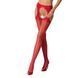 Сітчасті панчохи-стокінги Passion S018 One Size, Red, імітація пояса, сітка з вертикальними смужками PSS018R фото 1