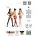 Сітчасті панчохи-стокінги Passion S018 One Size, Red, імітація пояса, сітка з вертикальними смужками PSS018R фото 5