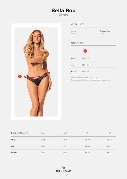 Сетчатые трусики под омбре Obsessive Bella Rou panties M/L SO7856 фото