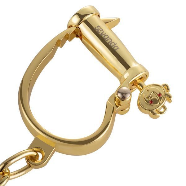 Наручники LOCKINK Love-slave Handcuffs, золотисті, металеві, у формі стремен SX0897 фото