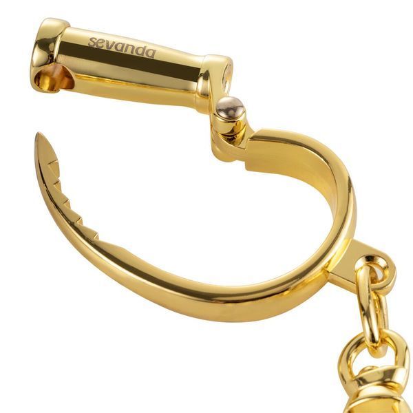 Наручники LOCKINK Love-slave Handcuffs, золотисті, металеві, у формі стремен SX0897 фото