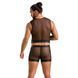 Комплект чоловічої білизни на шнурівці Passion 053 SET WILLIAM XXL/XXXL Black, жилет, боксери SO7629 фото 4