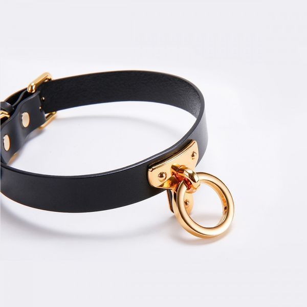Нашийник-чокер з кільцем шкіряний Leather Cosplay Choker UPKO, розмір M U61261 фото