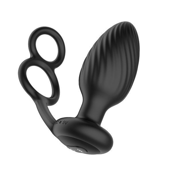Анальна вібропробка Nexus Tornado Cock and Ball Ring обертання+вібрація, ерекційне кільце, пульт SX2416 фото