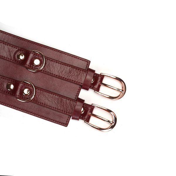 Кожаный пояс для бондажа Liebe Seele Wine Red Waist Cuff, M Size SO9461 фото