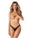 Трусики-стрінги з мереживом Obsessive Arrowel Black crotchless thong S/M SX2582 фото 1