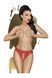 Трусики-тонг Penthouse Naughty Valentine S/M Red, кружево, открытый доступ к интимным зонам SO6504 фото 1