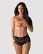 Трусики-шортики Obsessive Idillia shorties, L/XL, черные, кружевные, с низкой посадкой SX1200 фото 1