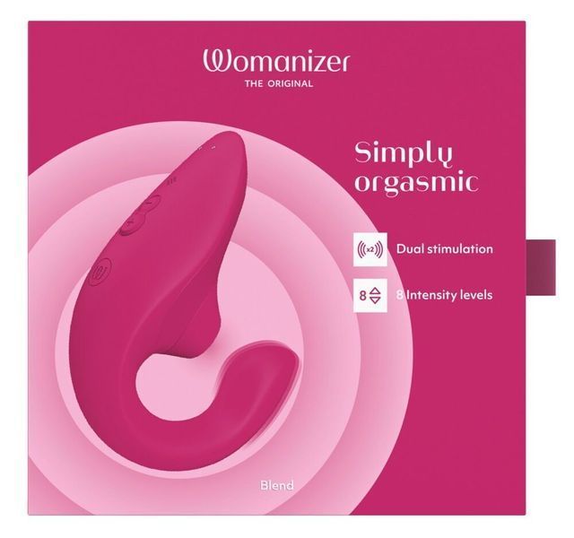 Вагінально-кліторальний стимулятор Womanizer Blend Vibrant Pink, вібрація + вакуум, 2 мотори SX2143 фото