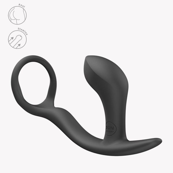 Анальна пробка з ерекційним кільцем Fun Factory BOOTIE RING Black SX3309 фото