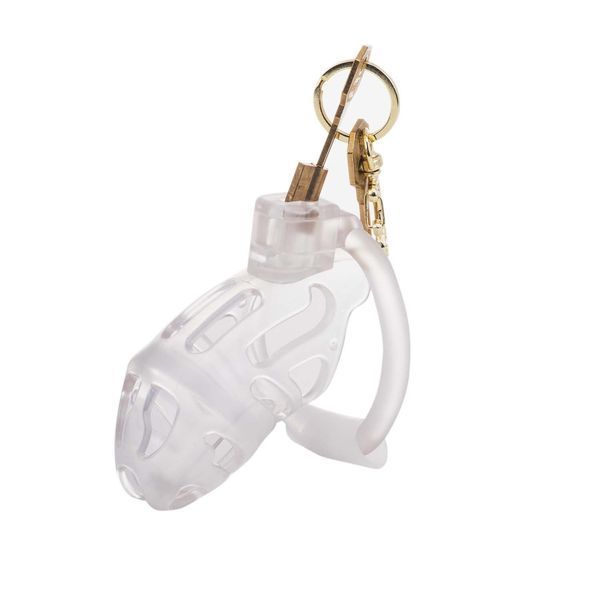 Клітка для пеніса LOCKINK SEVANDA Plastic Penis Chastity Cage, прозора, 3 кільця різних розмірів SX0871 фото