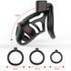 Клітка для пеніса LOCKINK SEVANDA Naja-Cobra Chastity Cage, чорна, 3 кільця різних розмірів SX0872 фото 6