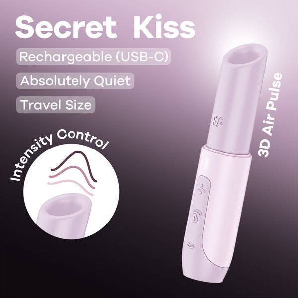 Вакуумний стимулятор Satisfyer Secret Kiss, магнітна технологія 3D Air Pulse, 30 режимів, кришечка SX2163 фото