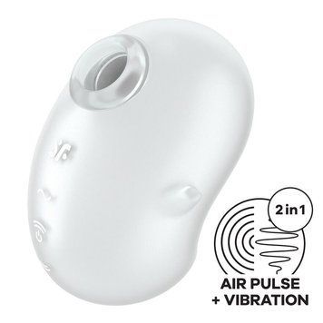Вакуумний кліторальний стимулятор з вібрацією Satisfyer Cutie Ghost White SX0573 фото
