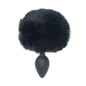 Анальна пробка з хвостом Punishment - Bunny Tail Silicone Anal Plug - Black SX2235 фото