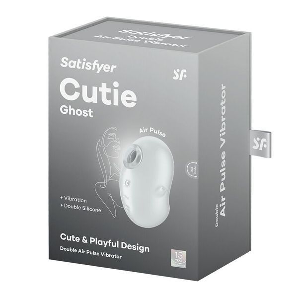 Вакуумний кліторальний стимулятор з вібрацією Satisfyer Cutie Ghost White SX0573 фото