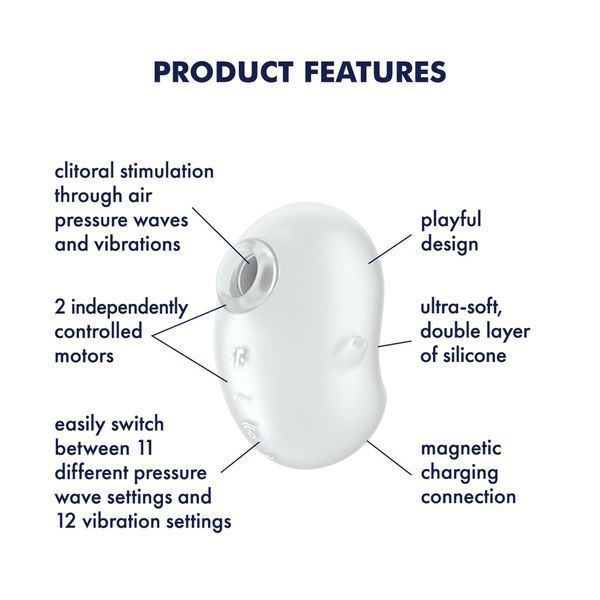 Вакуумний кліторальний стимулятор з вібрацією Satisfyer Cutie Ghost White SX0573 фото