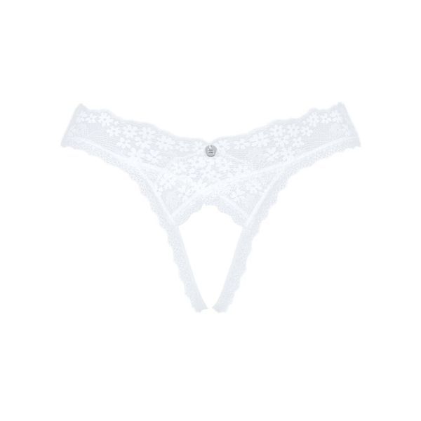 Мереживні танга Obsessive Heavenlly crotchless thong M/L, з доступом SO8189 фото