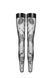 Панчохи без миска Noir Handmade F243 Tulle stockings with patterned flock embroidery, XL SX0158 фото 4