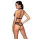 Білизна з відкритим доступом Passion MOONLIGHT SET L/XL black топ, стрінги SO8451 фото 2