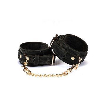 Наручники Liebe Seele Boudoir Amor Wrist Cuffs Black, з&rsquo;єднувальний ланцюжок на карабінах SX1669 фото