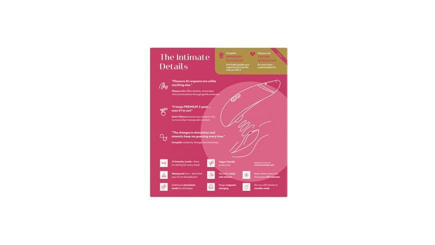 Вакуумний кліторальний стимулятор Womanizer Premium 2 - Raspberry, функції Autopilot та Smart Silence SO8753 фото