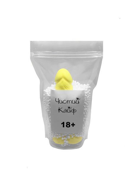 Мило у формі пеніса Чистий Кайф Yellow size L, крафтове мило-член, натуральне SO2644 фото