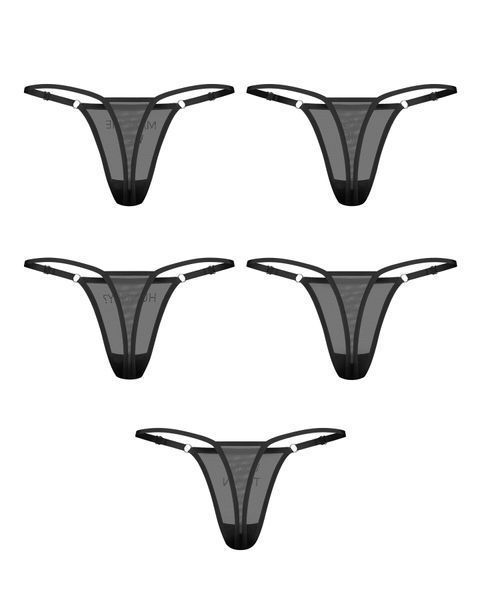 Набор трусиков Obsessive Violami 5-pack thong S/M SX3626 фото
