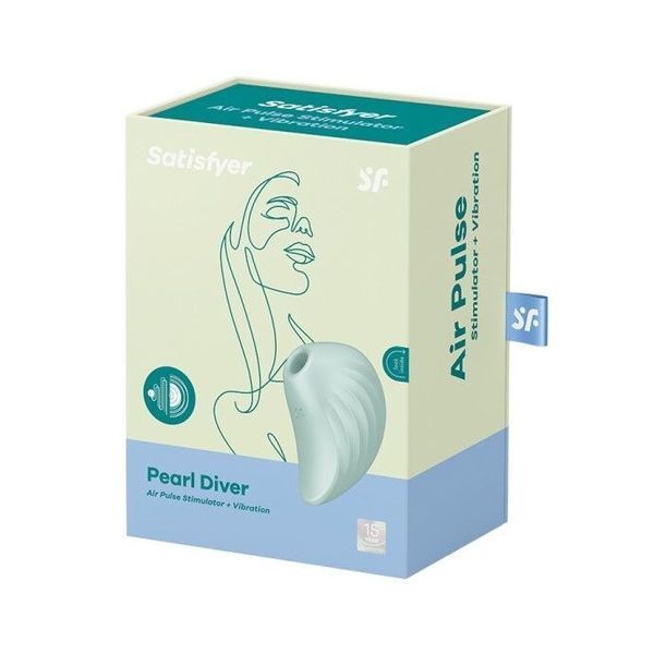 Вакуумный клиторальный стимулятор с вибрацией Satisfyer Pearl Diver Mint SO6077 фото