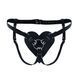 Трусики Сердце для страпона из натуральной кожи Feral Feelings - Hearts Strap-on Belt Black SO9417 фото 1