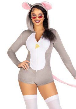 Комбинезон-костюм мышки Leg Avenue Comfy Mouse M, с капюшоном SO9222 фото