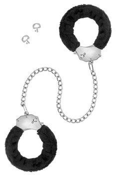 Металеві поножі з хутром Fetish Tentation Adjustable metal and fur ankle cuffs, 2 ключі SX1088 фото