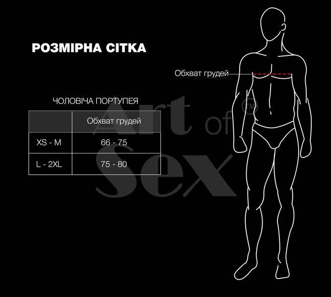 Чоловіча портупея Art of Sex - Spartacus, екошкіра, колір червоний, розмір L-2XL SX3460 фото
