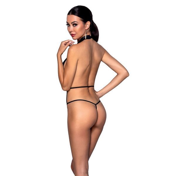 Боді-халтер з екошкіри Passion JANNIES BODY XXL/XXXL black SO8444 фото